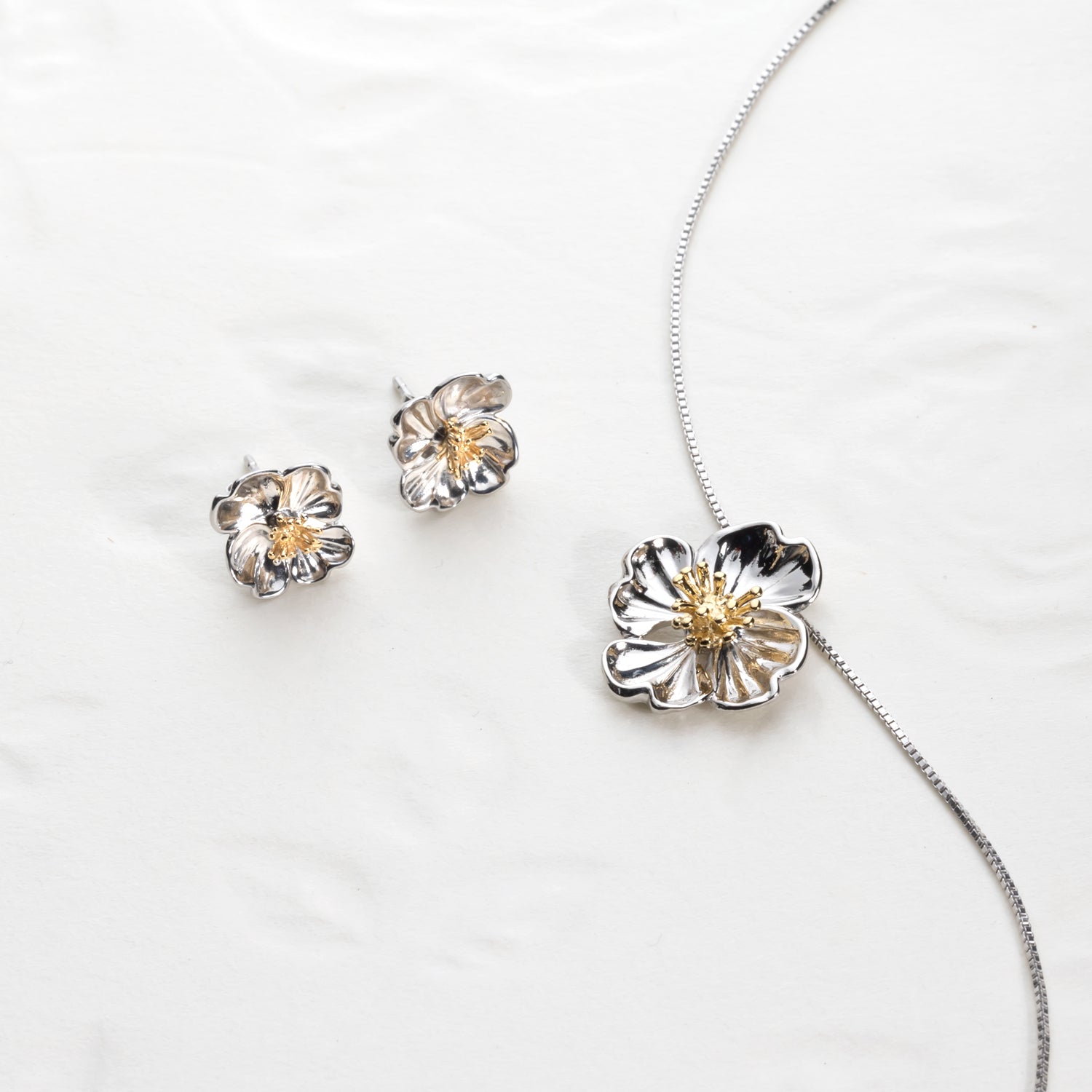 Primrose February Birthday Flower Earrings