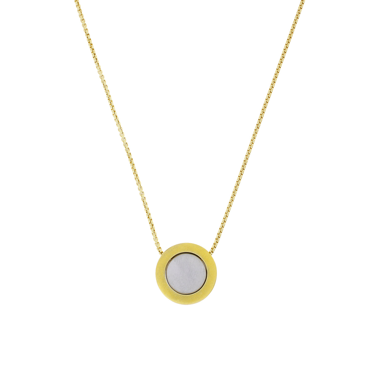 EMBRACE SILVER CIRCLE &amp; GOLD HALO NECKLACE