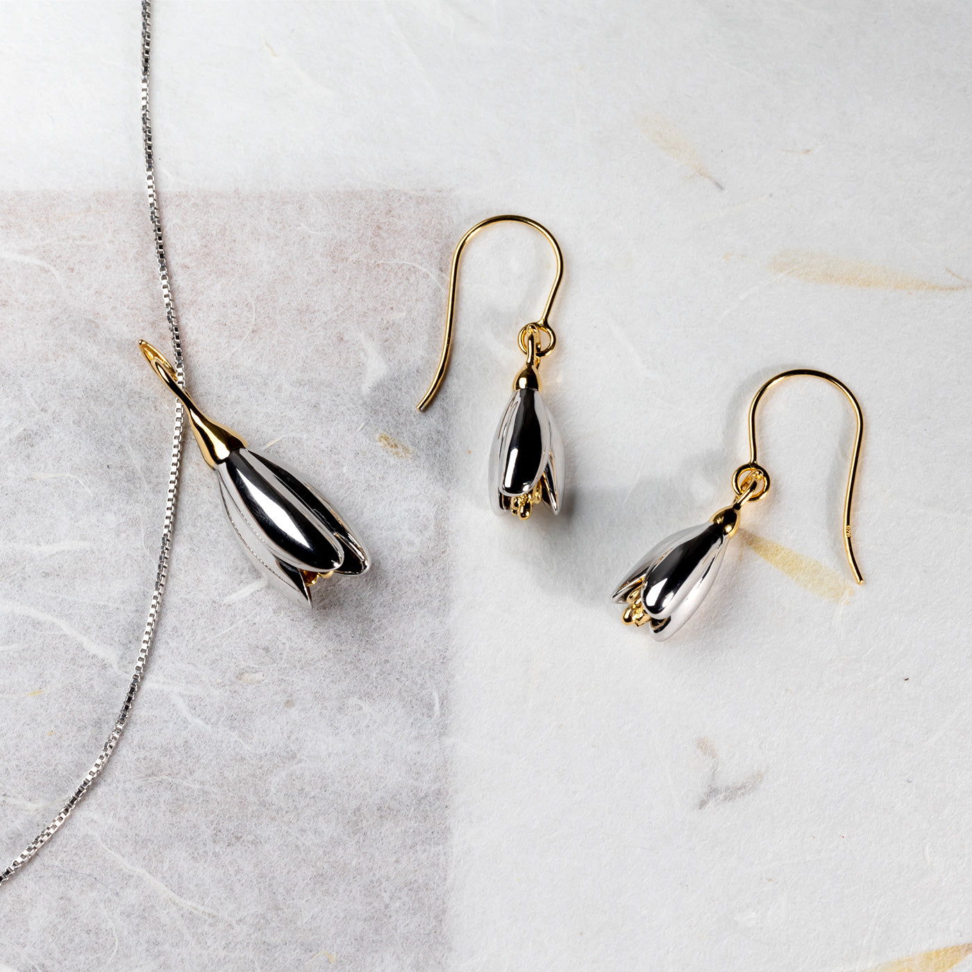 Snowdrop January Birthday Flower Pendant