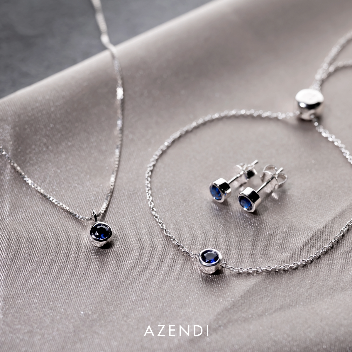 September Birthstone Pendant - Blue Spinel