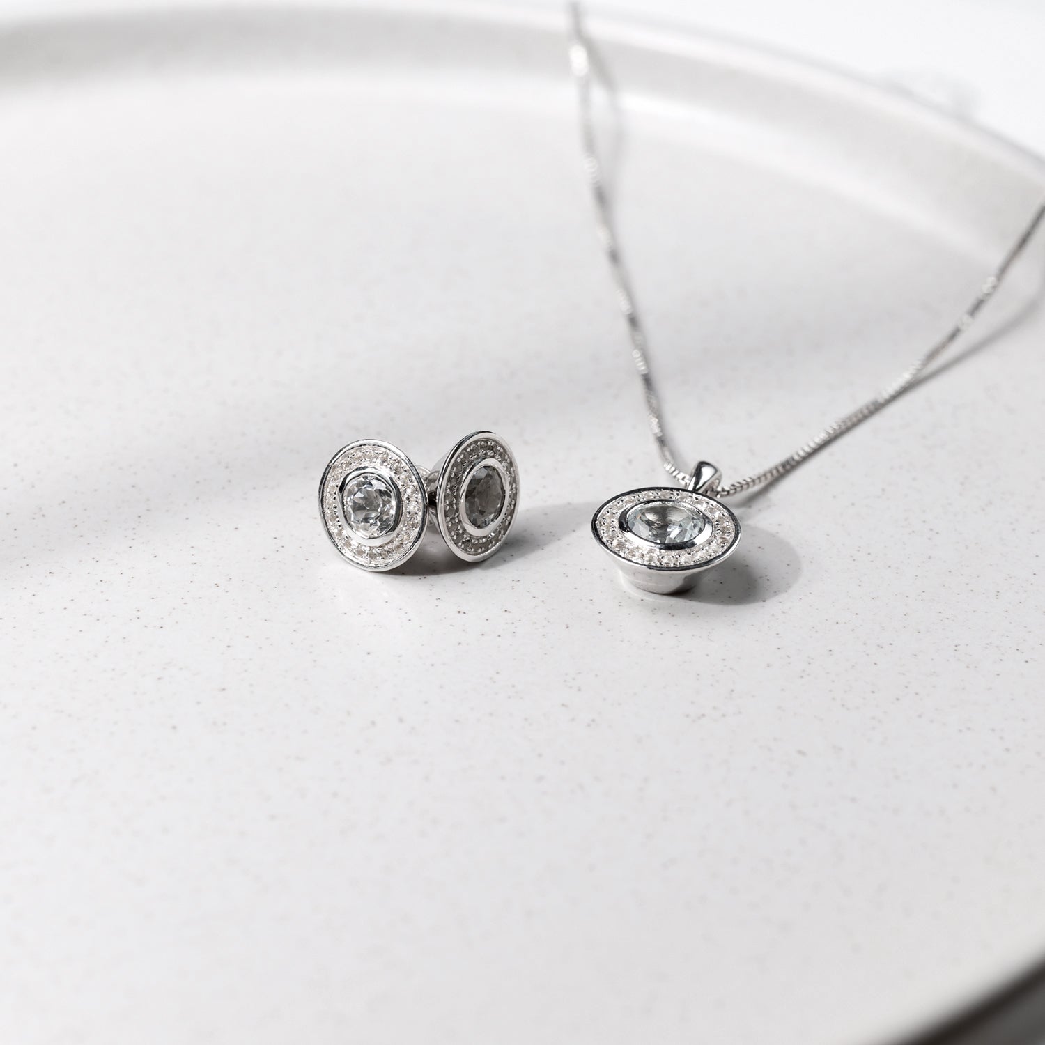 White Topaz Pendant in Sterling Silver