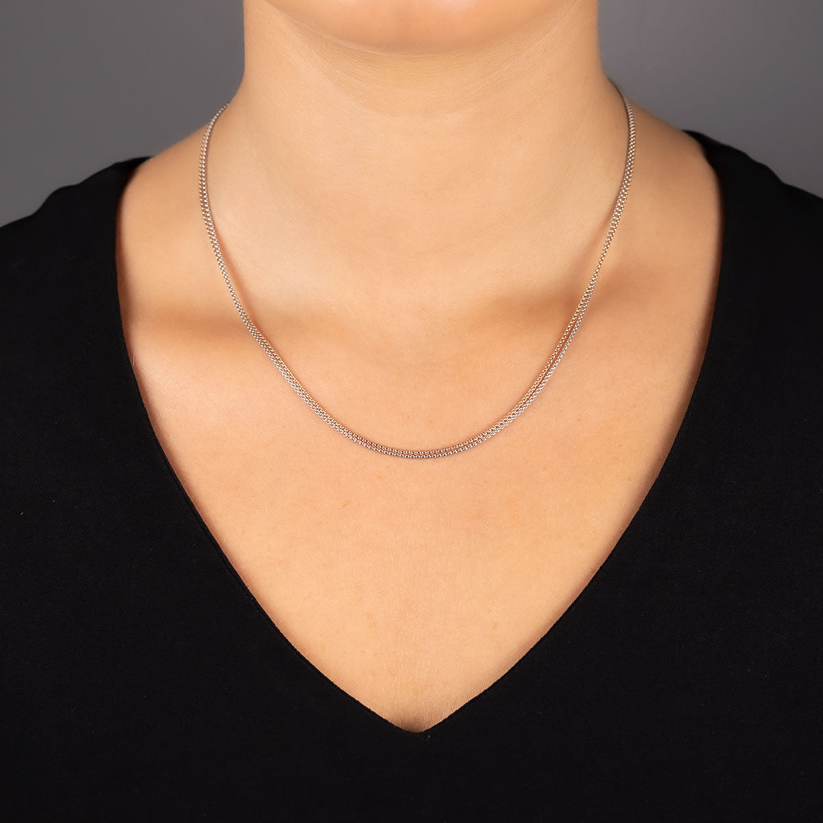 Silver and Rose Gold Vermeil Double Chain