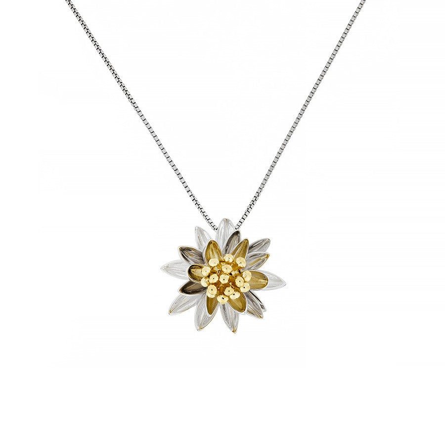 Water Lily July Birthday Flower Pendant