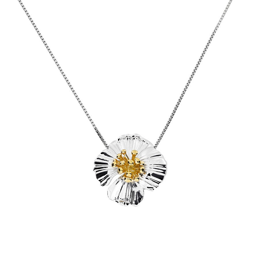 Poppy August Birthday Flower Pendant