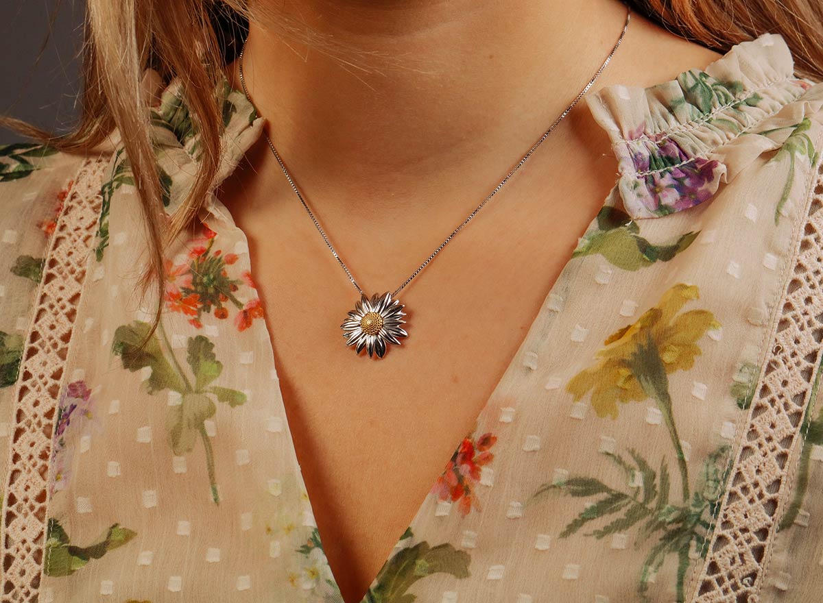 Marigold October Birthday Flower Pendant