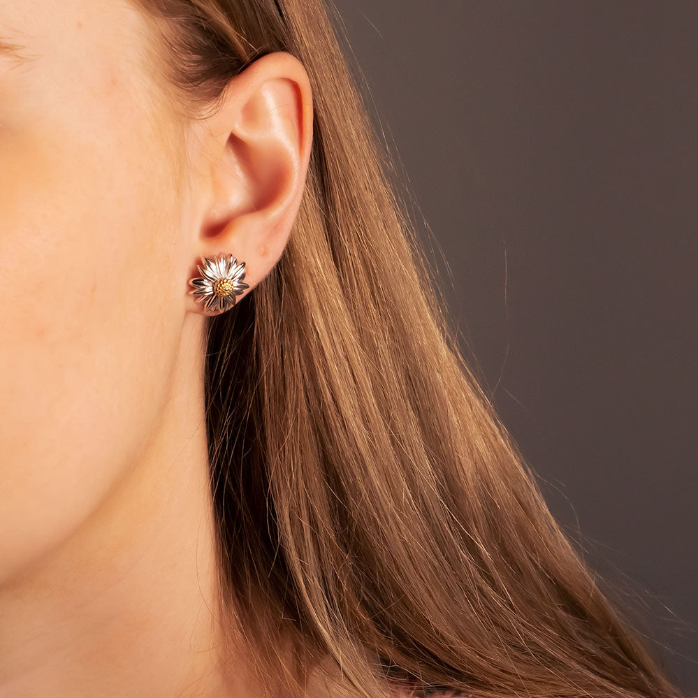 Marigold October Birthday Flower Earrings