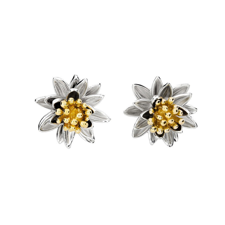 Water Lily July Birthday Flower Earrings