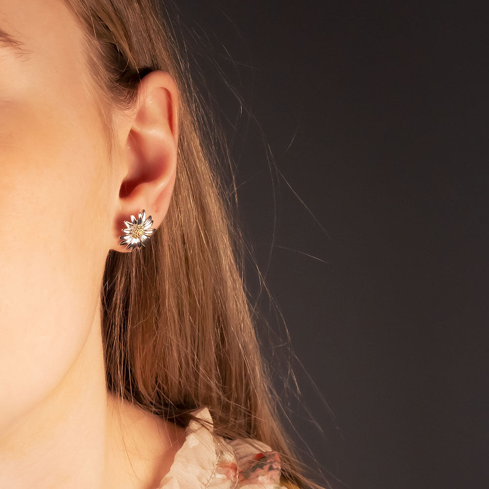 Daisy April Birthday Flower Earrings