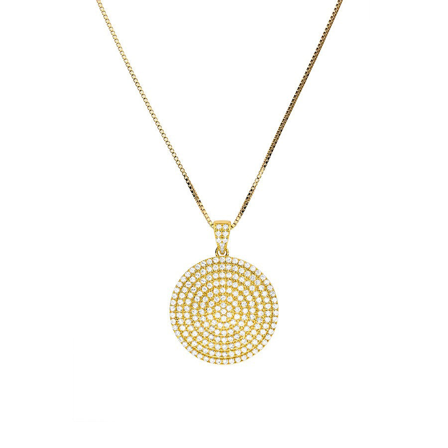 Circular Domed Pavé Pendant
