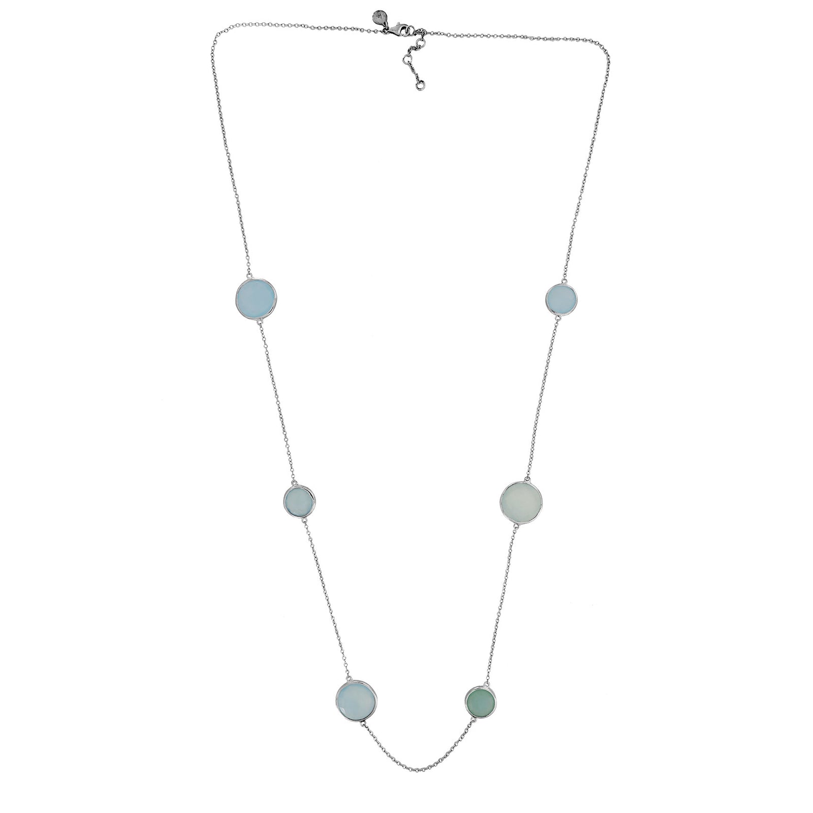 Aqua Chalcedony Long Necklace