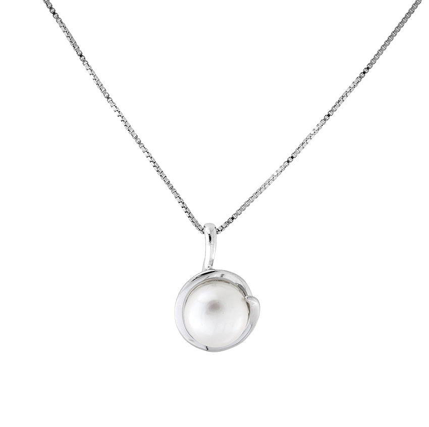 Spiral Set Pearl Pendant