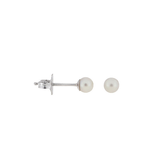 White Pearl Sterling Silver Stud Earrings