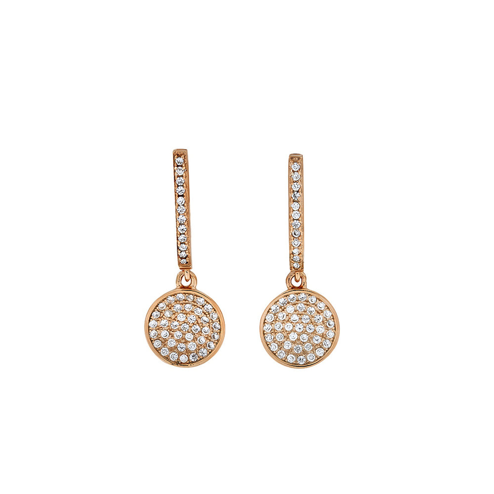 Domed Pavé Earring with Hinged Drop (Small)