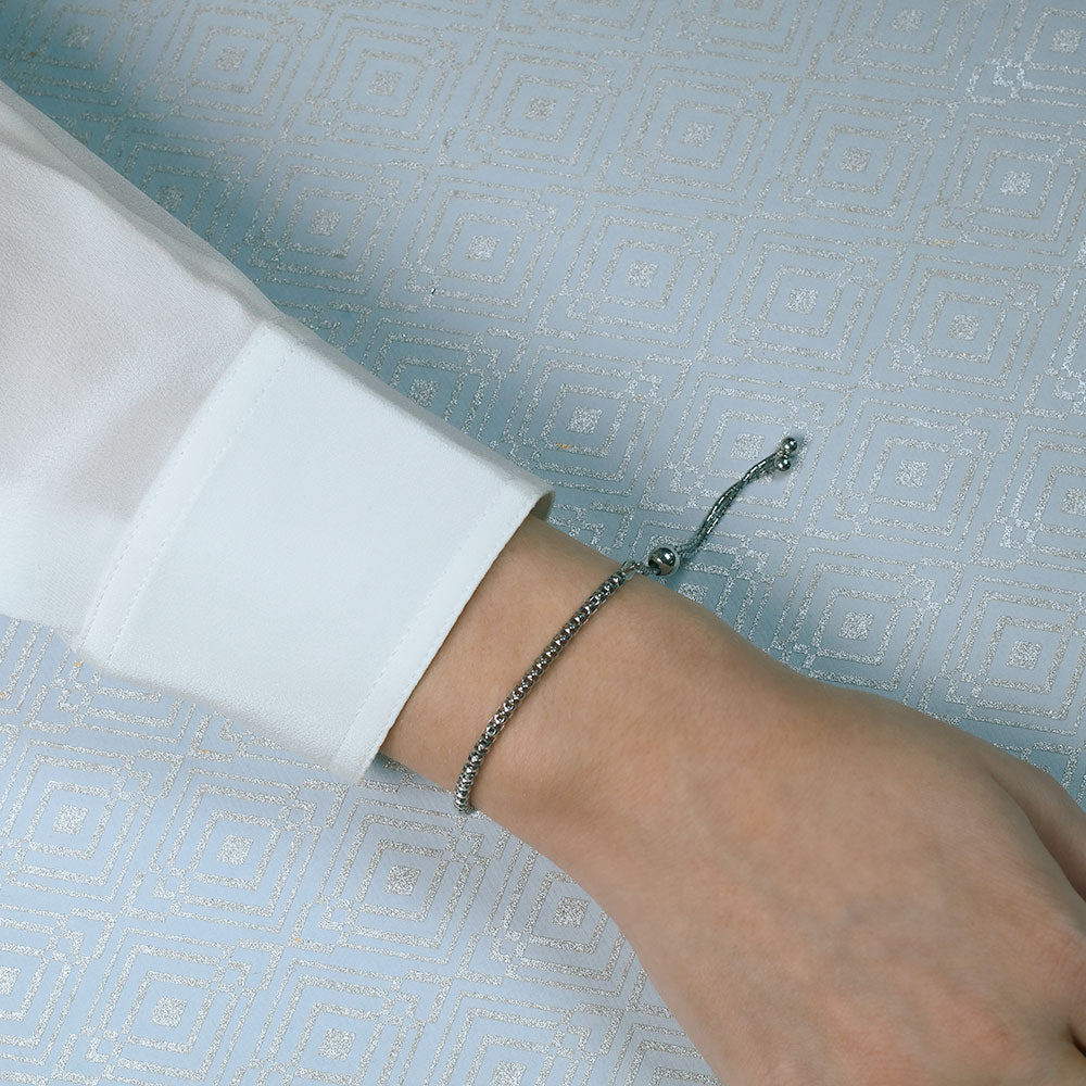 Adjustable Rounded Box Chain Bracelet