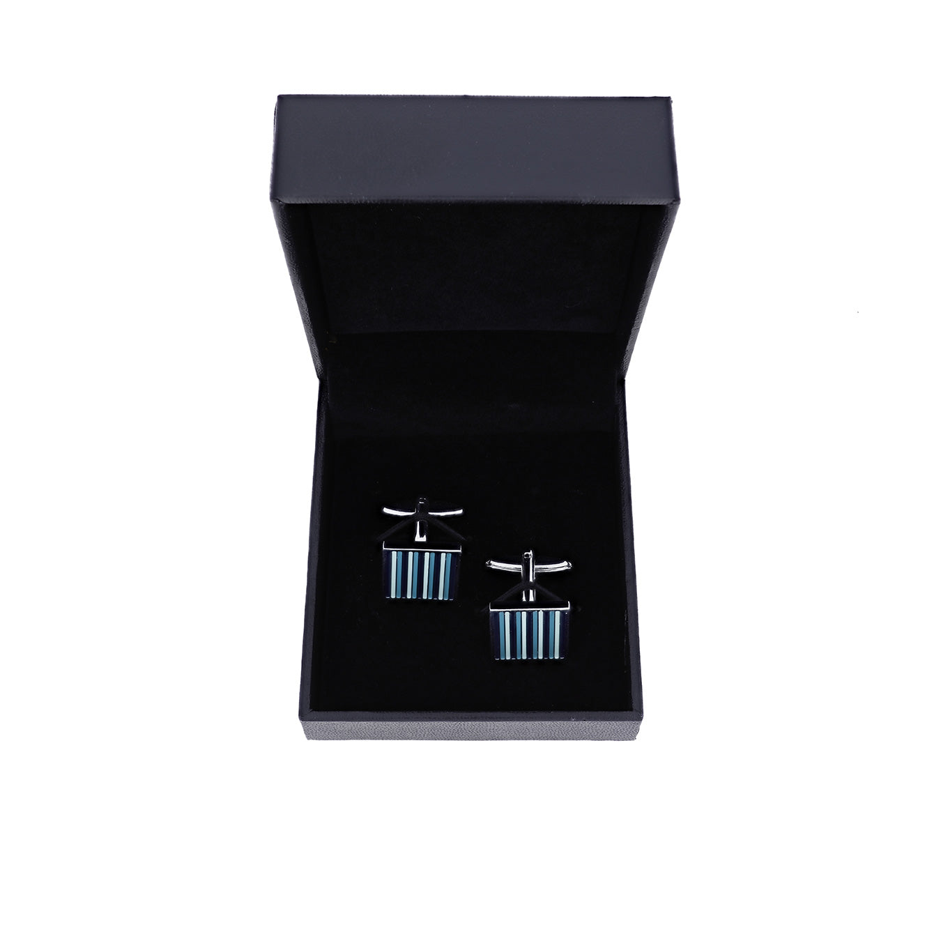 Blue Stripes Square Cufflinks