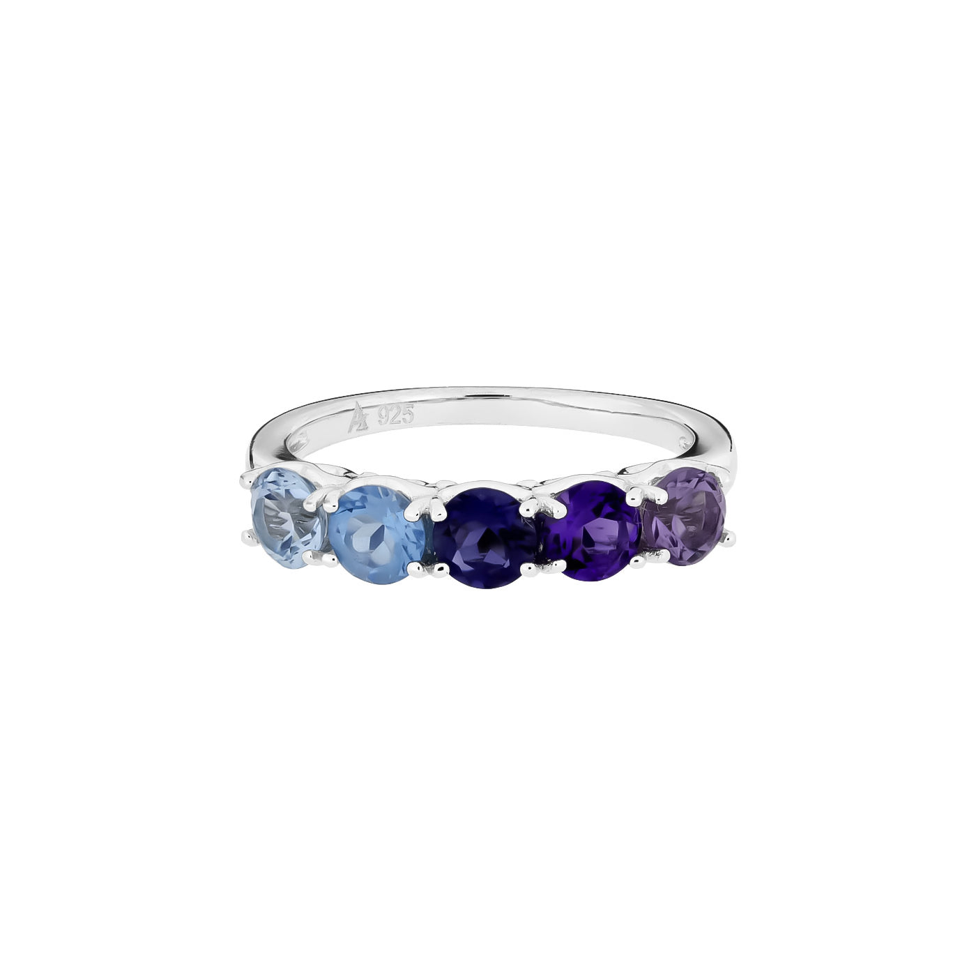 Graduated Amethyst, Iolite & Topaz Ring