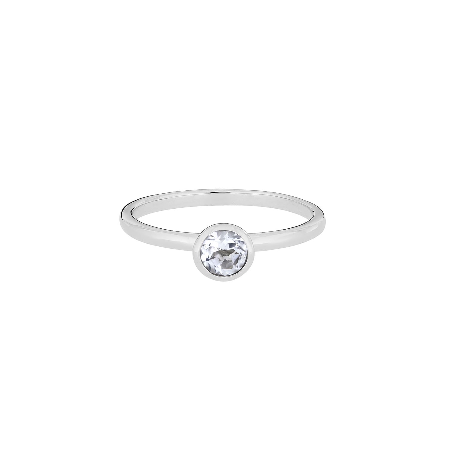 White Topaz & Silver Stacking Ring