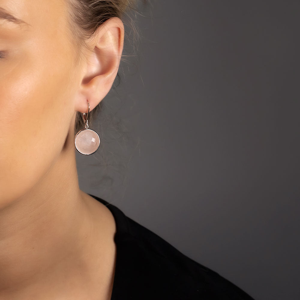Rose Quartz Drop Earring