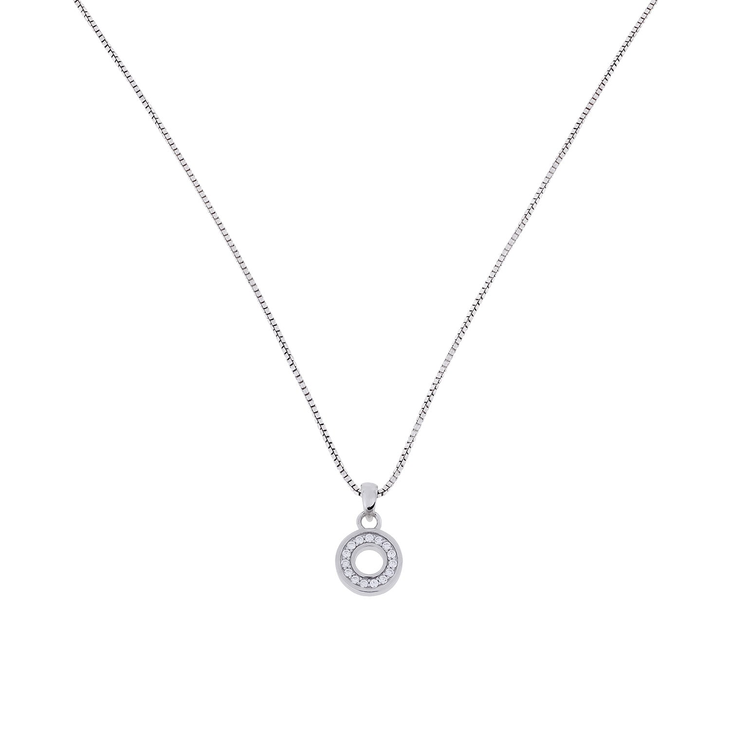 Pavé Open Circle Pendant
