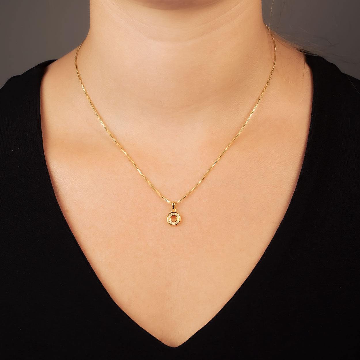 Pavé Open Circle Pendant