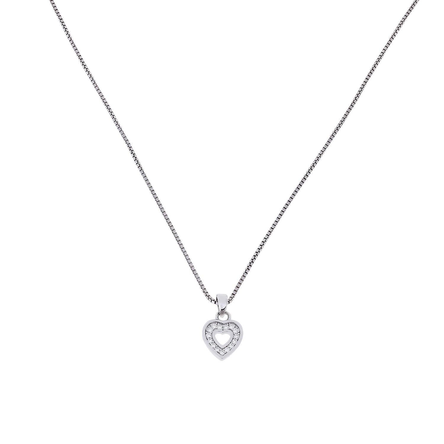 Pavé Open Heart Pendant