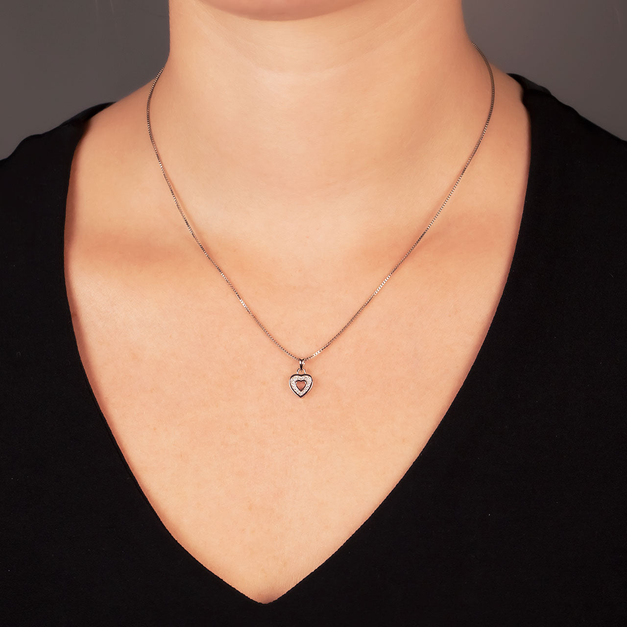 Pavé Open Heart Pendant