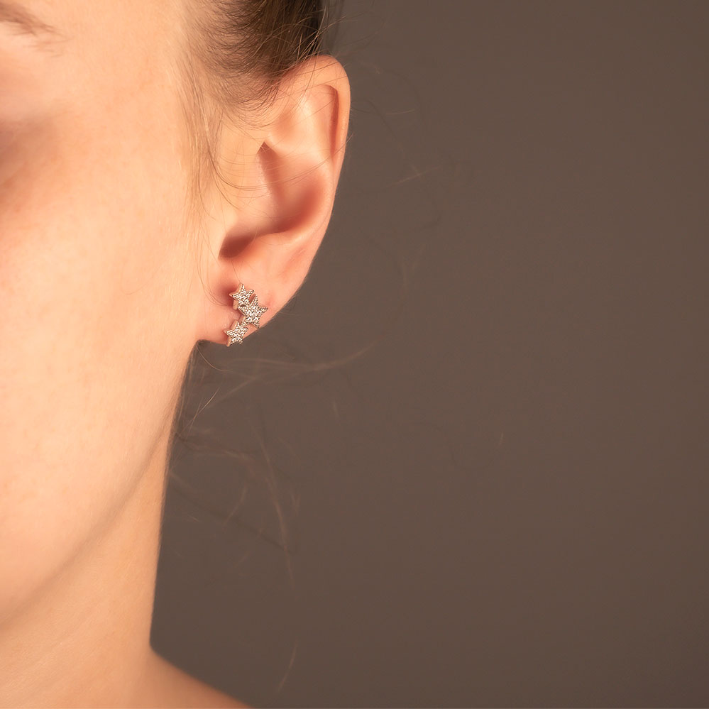 Silver & Pavé Star Cluster Studs