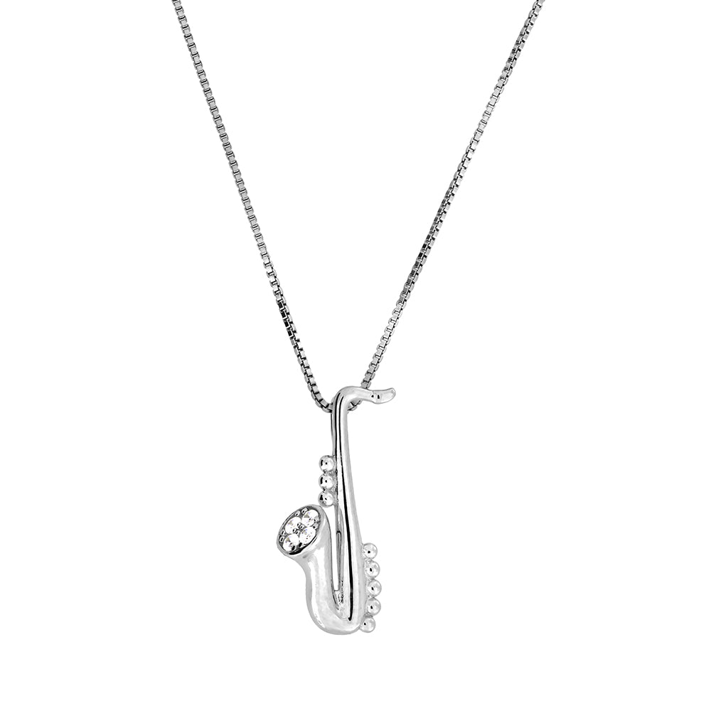 Silver Saxophone Pendant