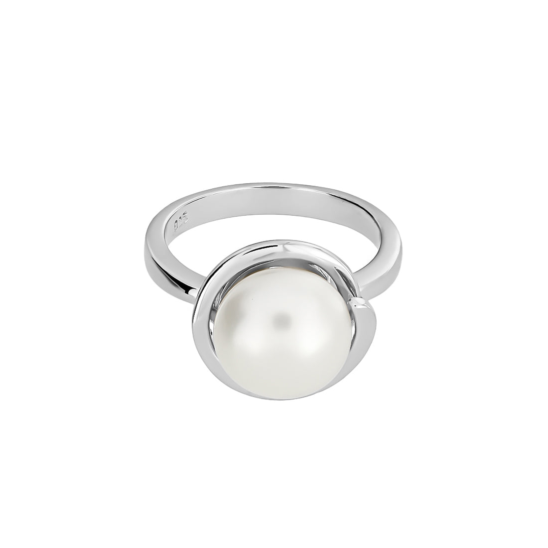Spiral Set Freshwater Pearl Ring