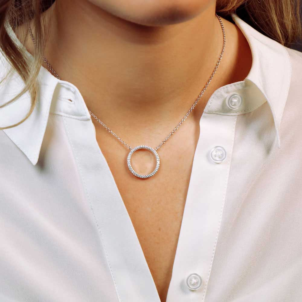 Pavé Open Circle Necklace