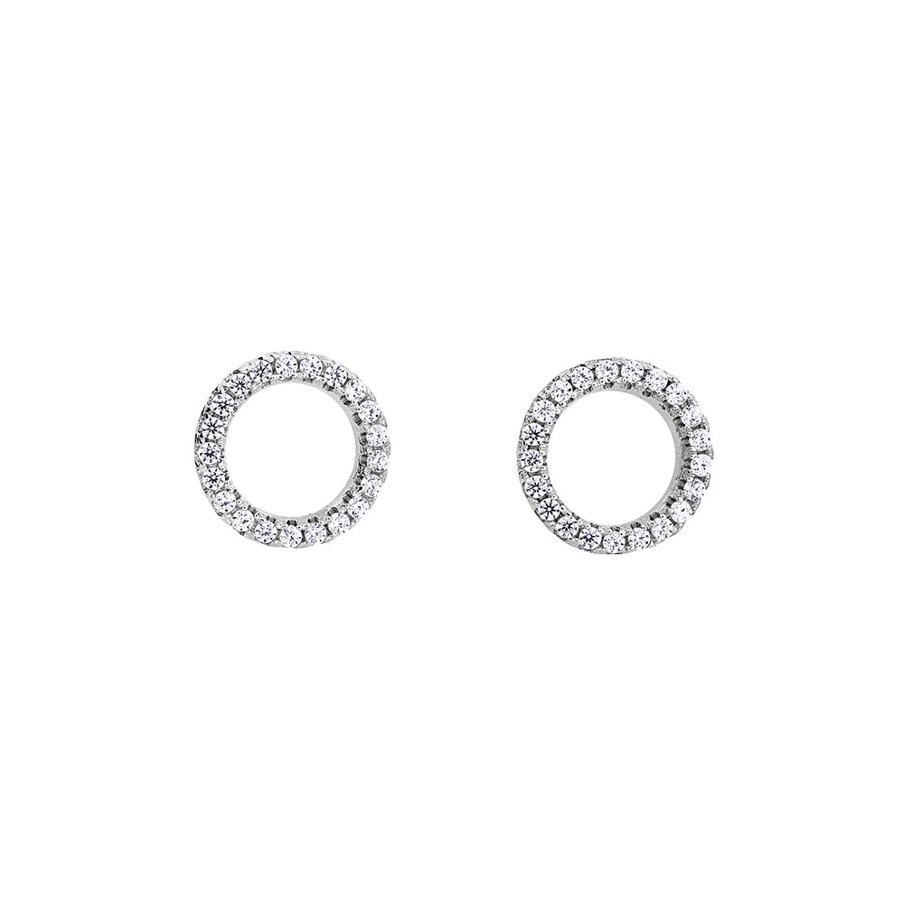 Pavé Open Circle Stud Earring