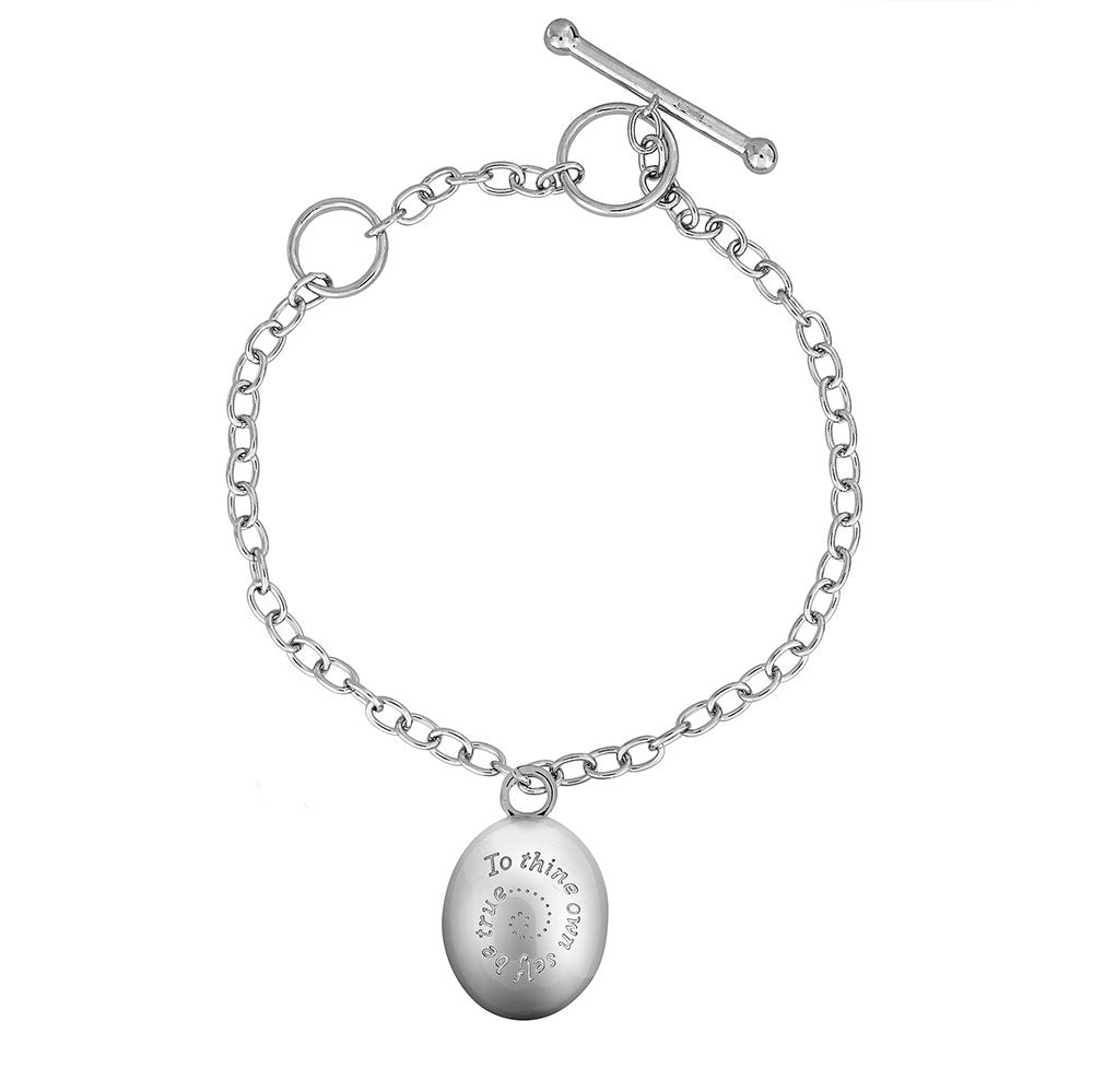 Silver Oval Locket Charm Bracelet