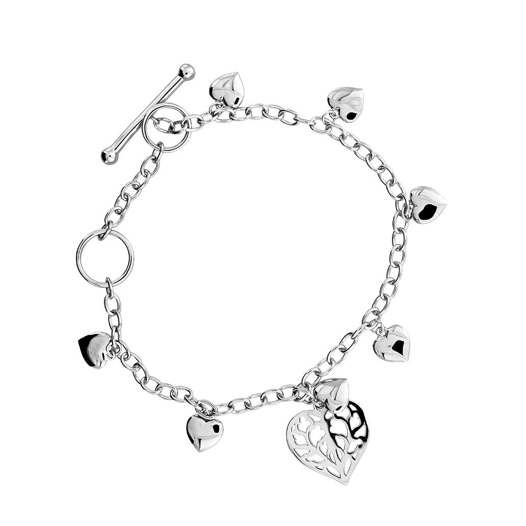 Silver Heart of Yorkshire T-Bar Bracelet