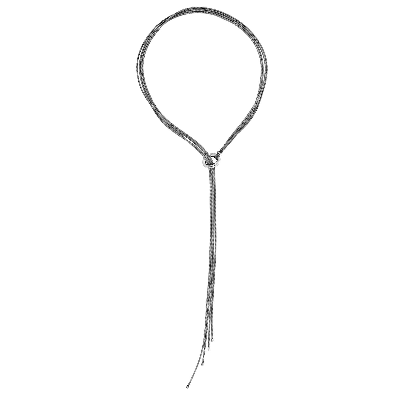 Silver Mesh Chain Long Lariat