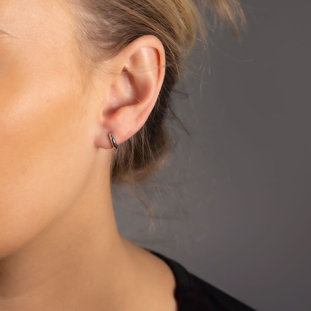 Hinge Hoop Earrings - Small Rounded