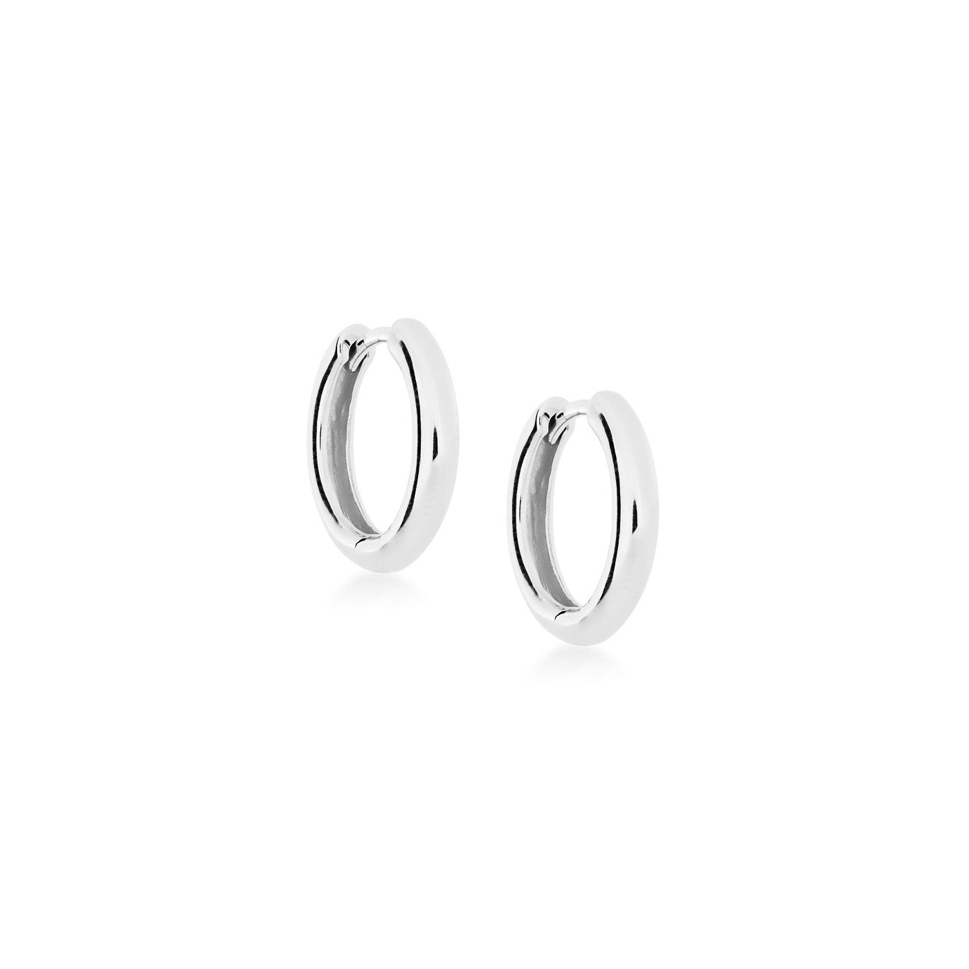 9 Carat Gold Hinge Hoop Earrings - Medium Rounded