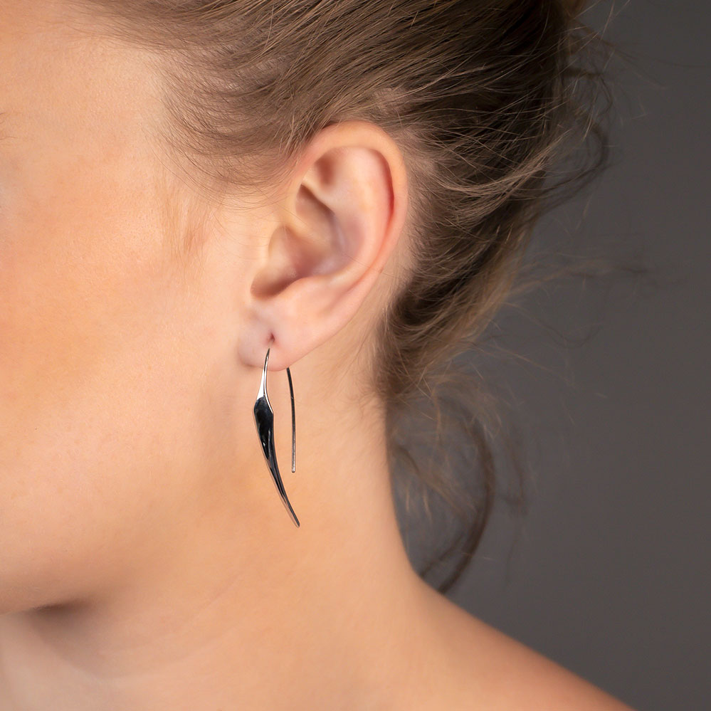Silver Spear Hook Through Earrings