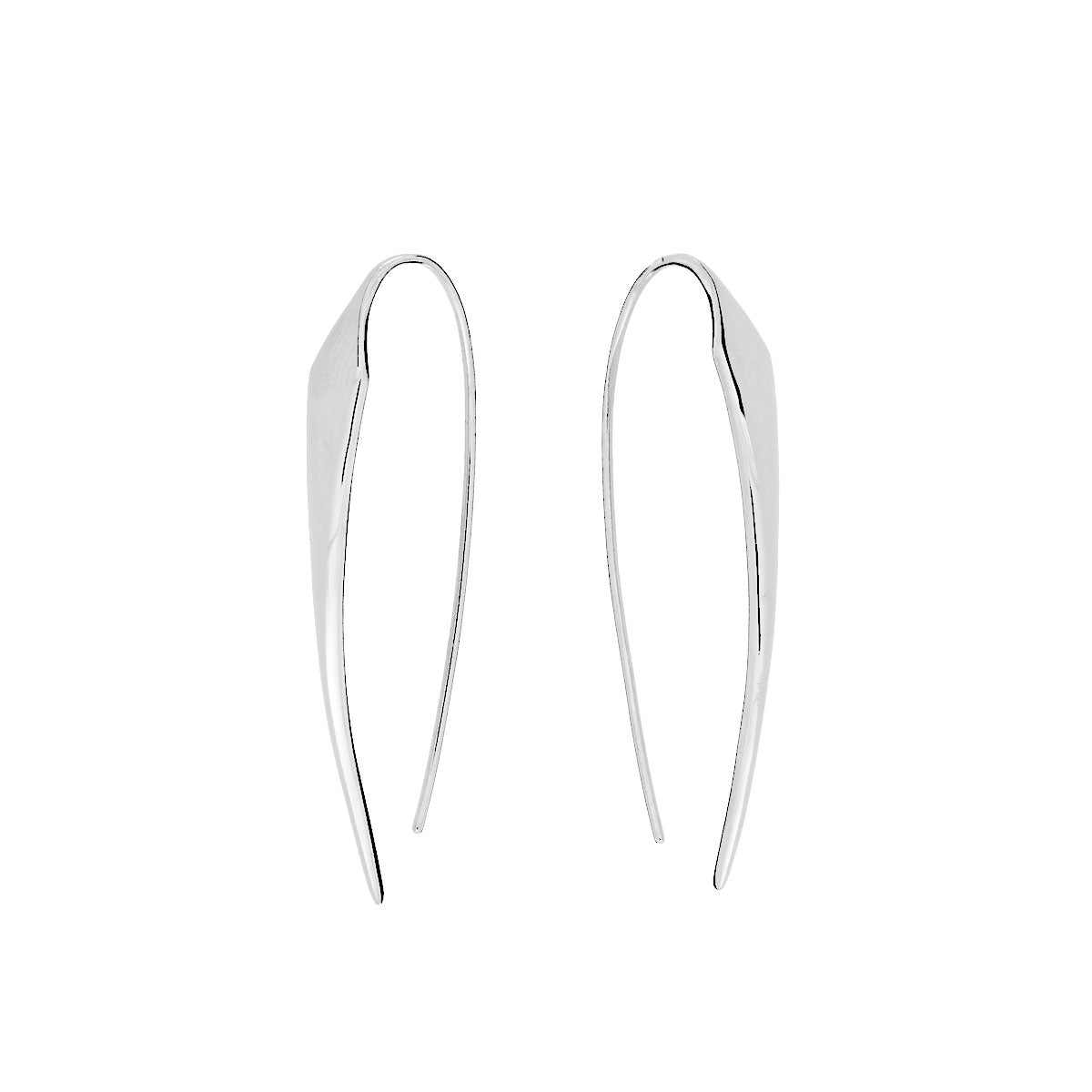 Silver Spear Hook Through Earrings