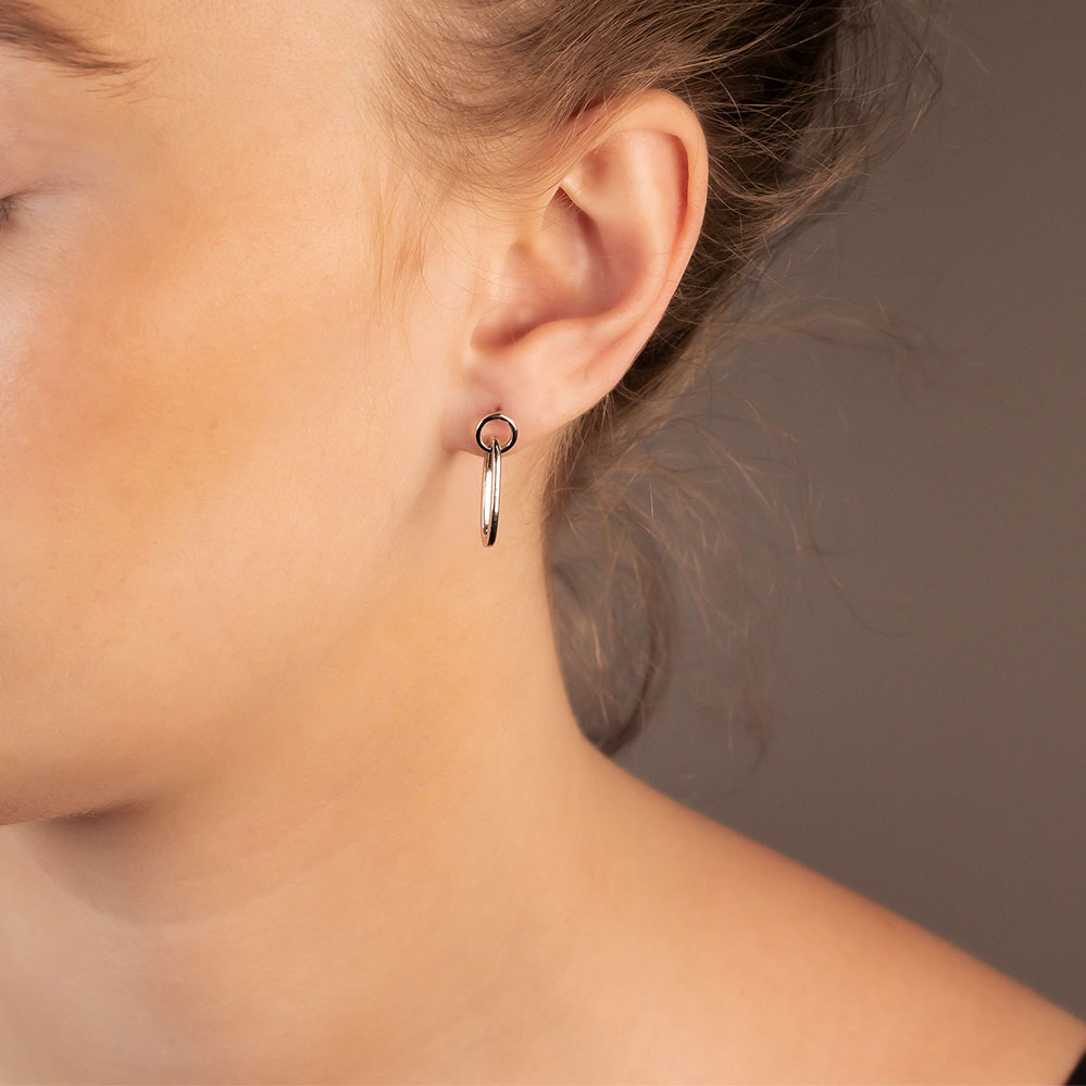 Circle & Oval Drop Earring