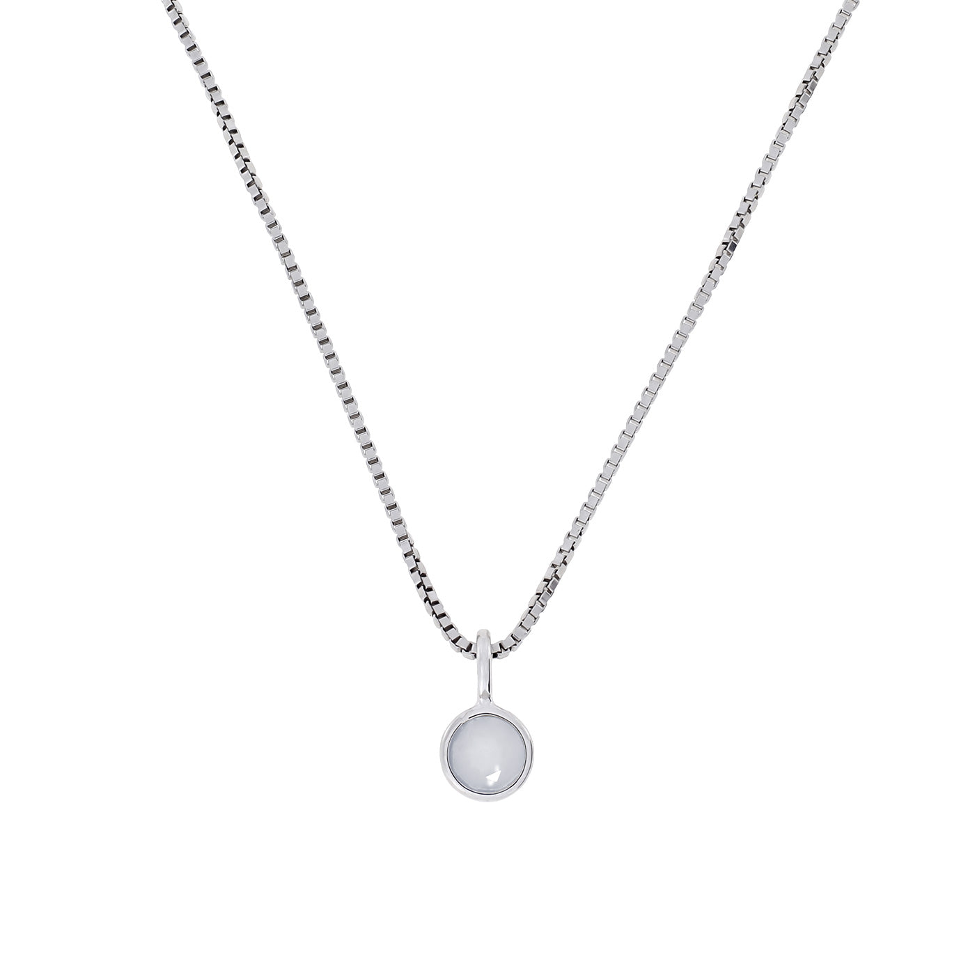 March Birthstone Pendant - Aqua Chalcedony