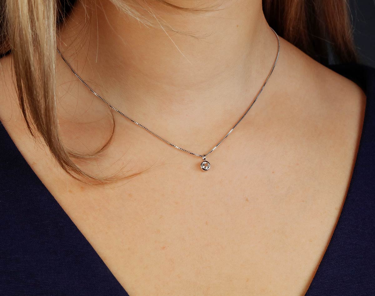 April Birthstone Pendant - White Topaz