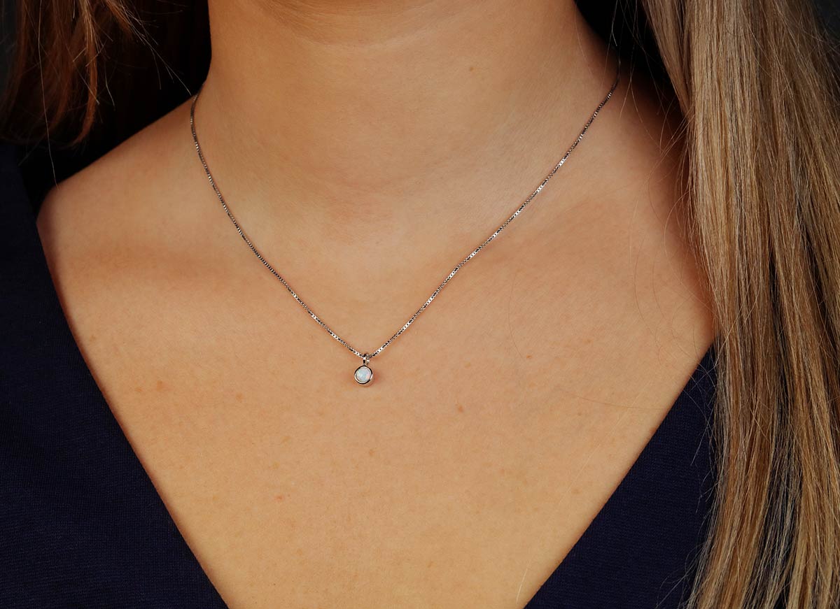 October Birthstone Pendant - Opal