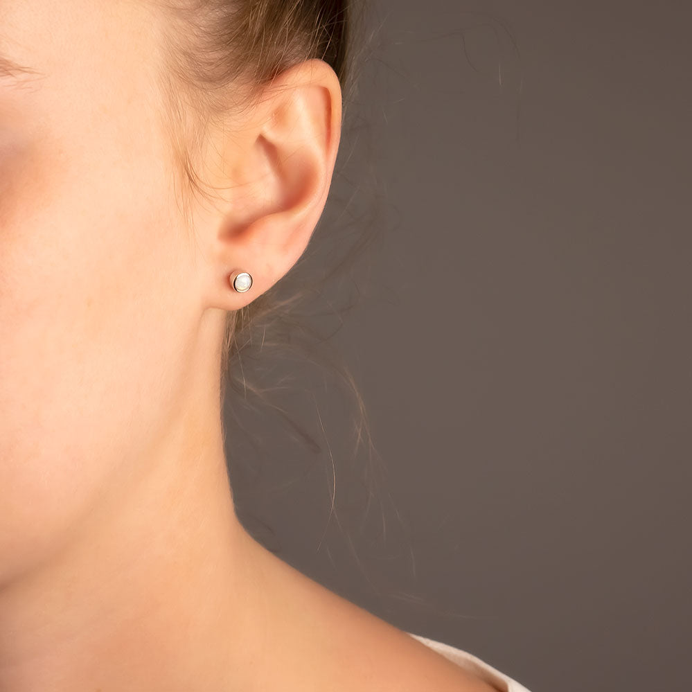 October Birthstone Earrings - Opal