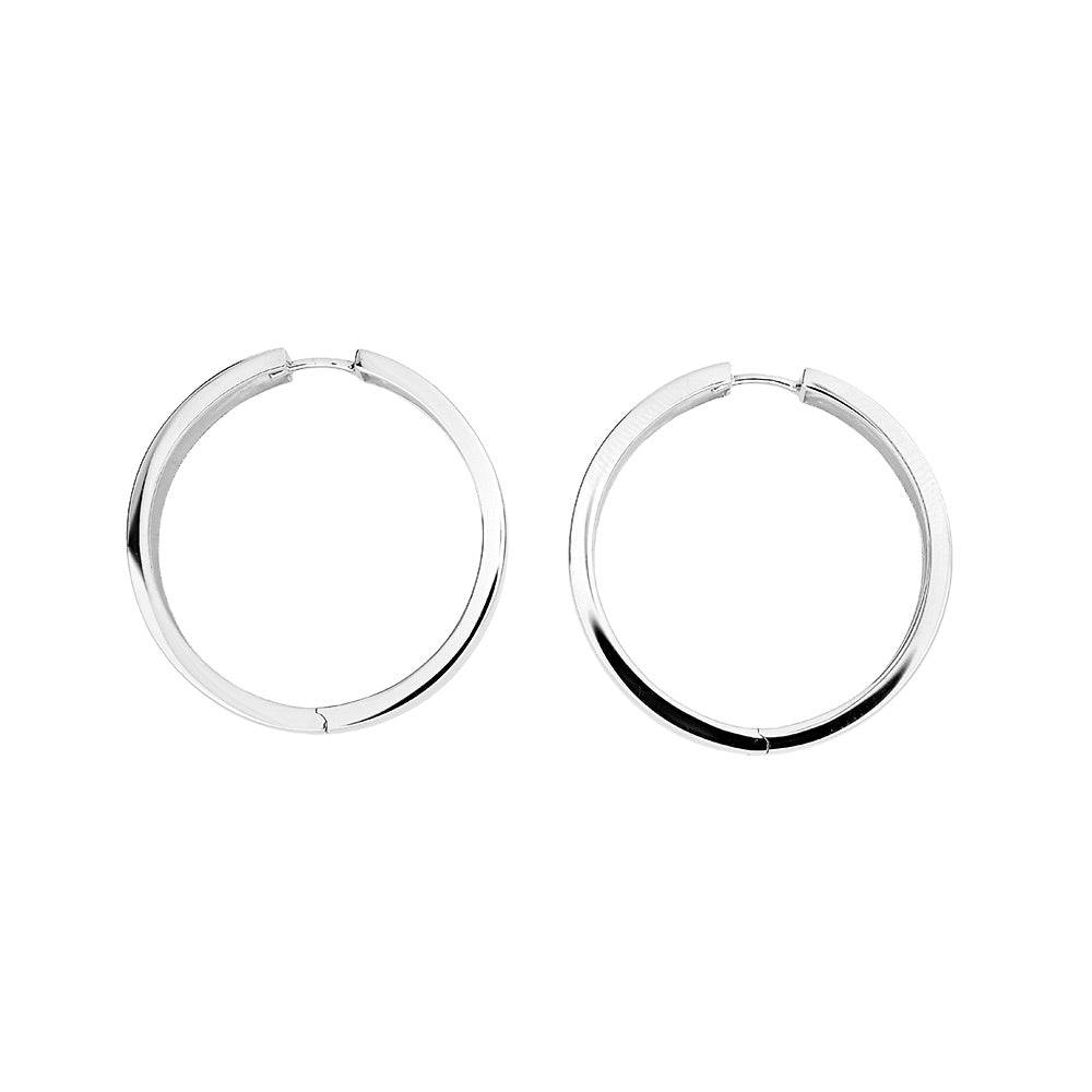 Hinge Hoop Earrings - Large Wide