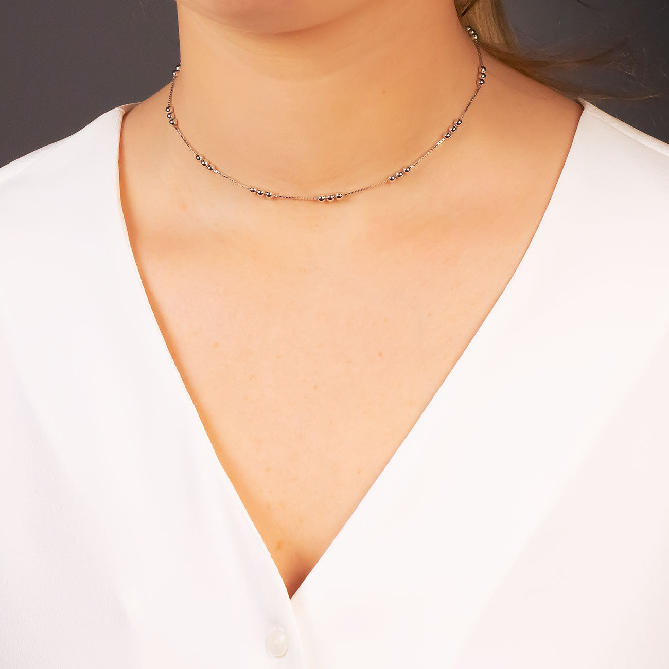 Triple Bead Choker Necklace