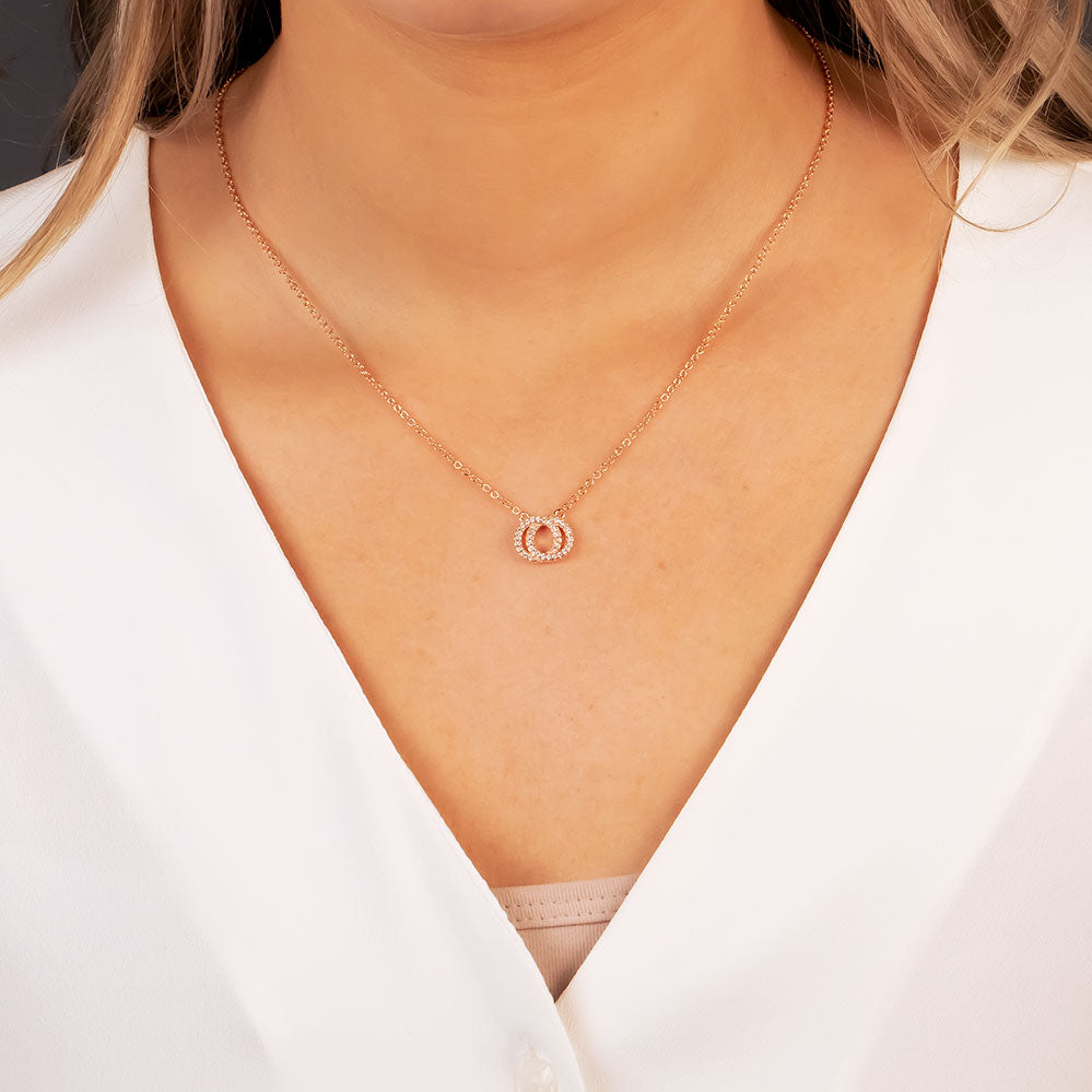 Rose Gold Vermeil Reversible Interlocking Circles Necklace