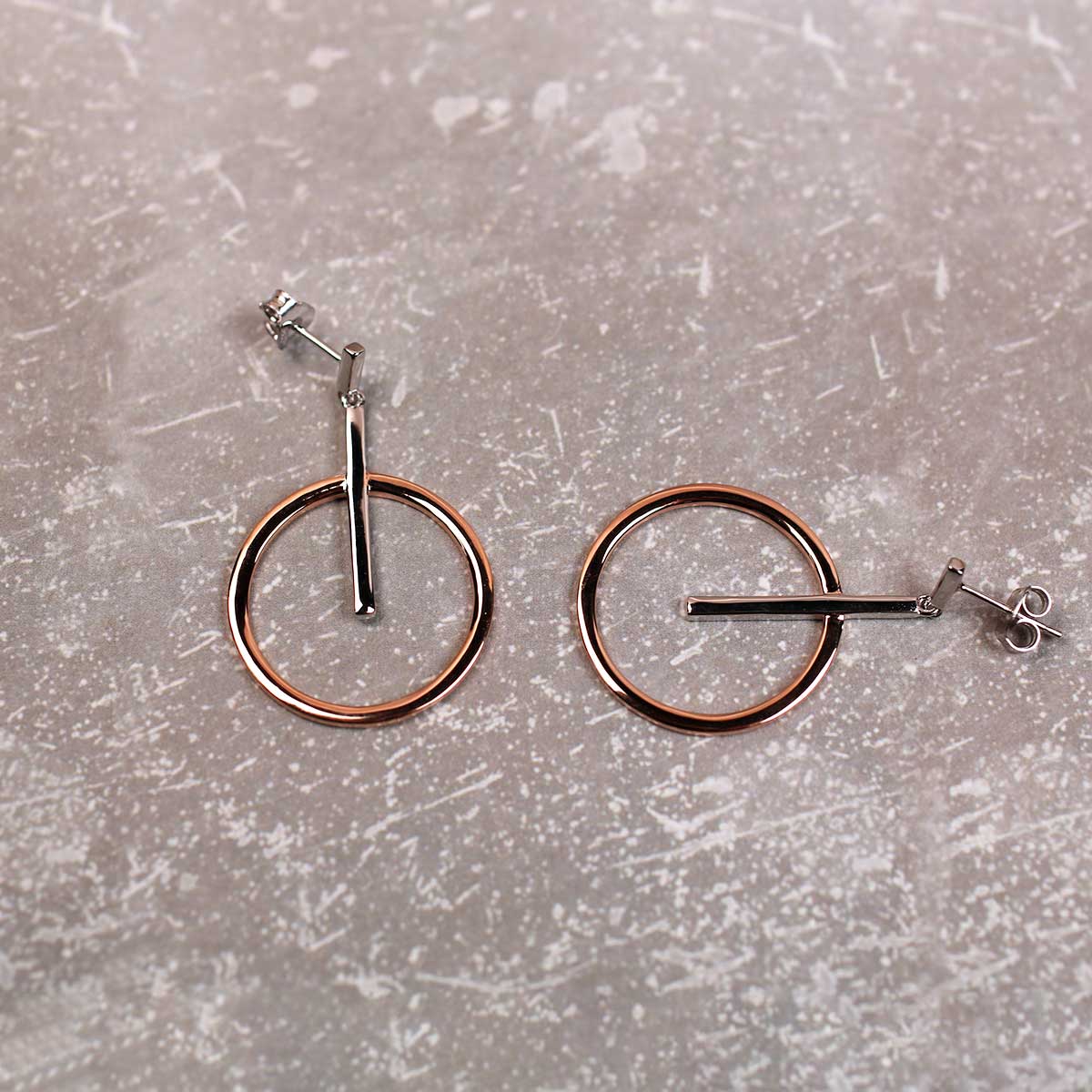 Metropolitan Circle and Line Drop Earrings