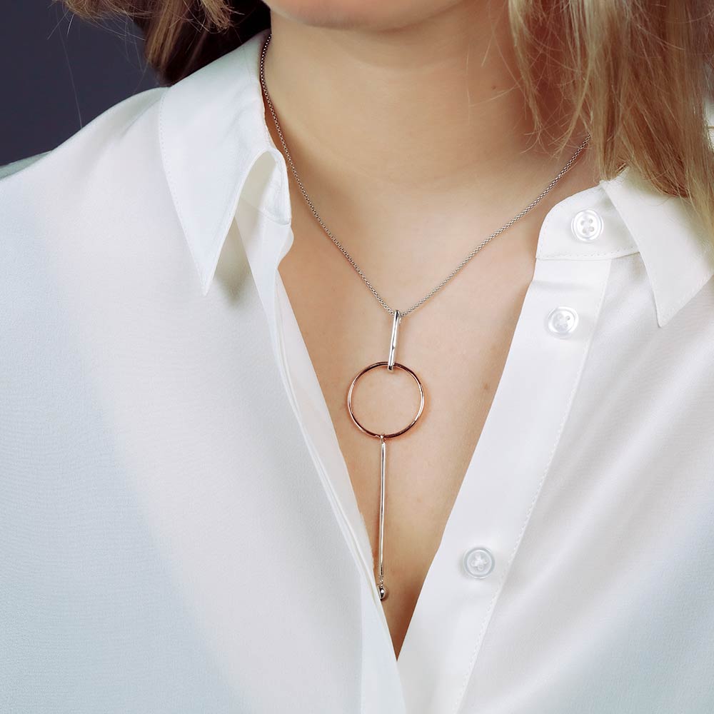 Metropolitan Circle & Double Line Necklace