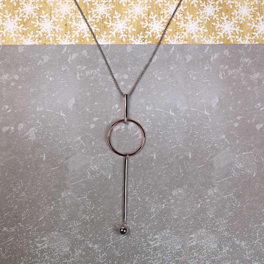 Metropolitan Circle & Double Line Necklace