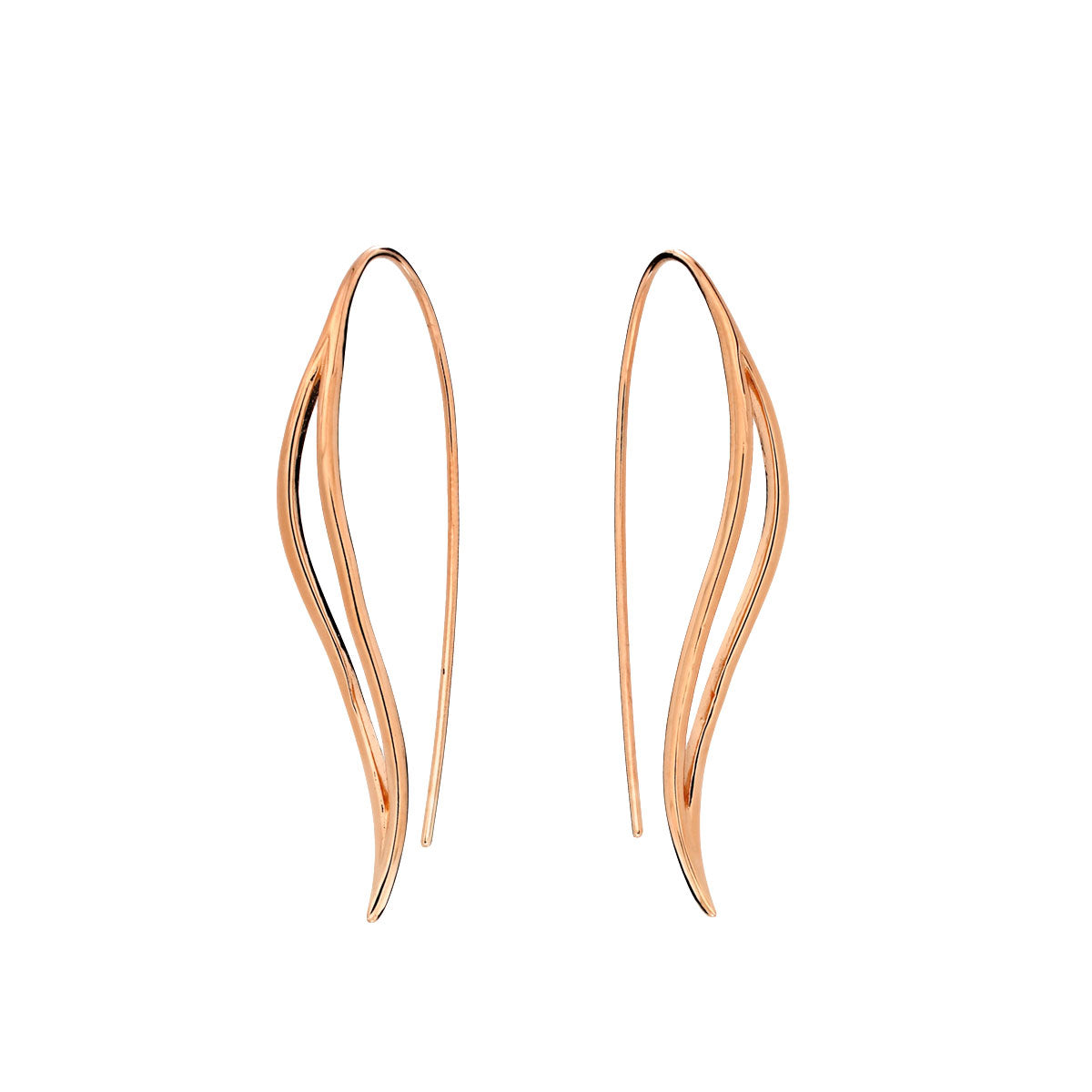 Silver Wave Hook through Earrings